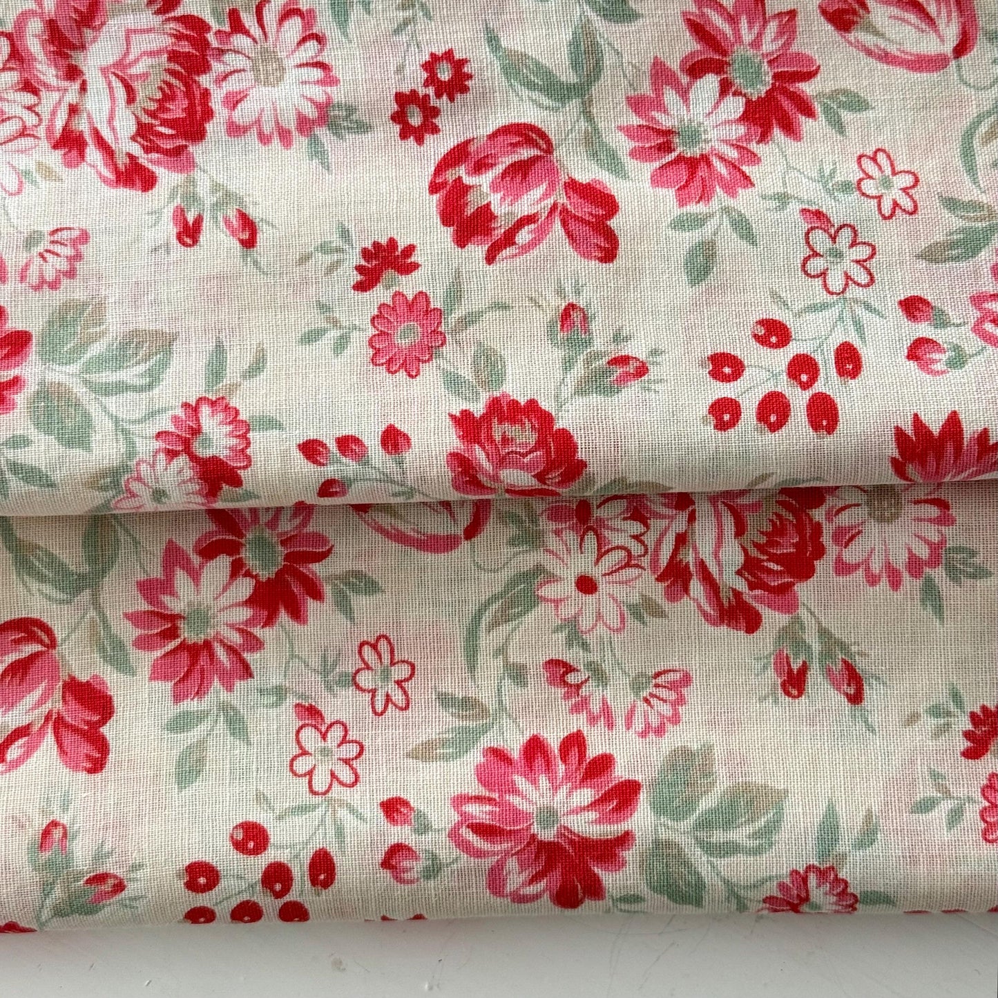 French Antique Floral Lawn Morceau