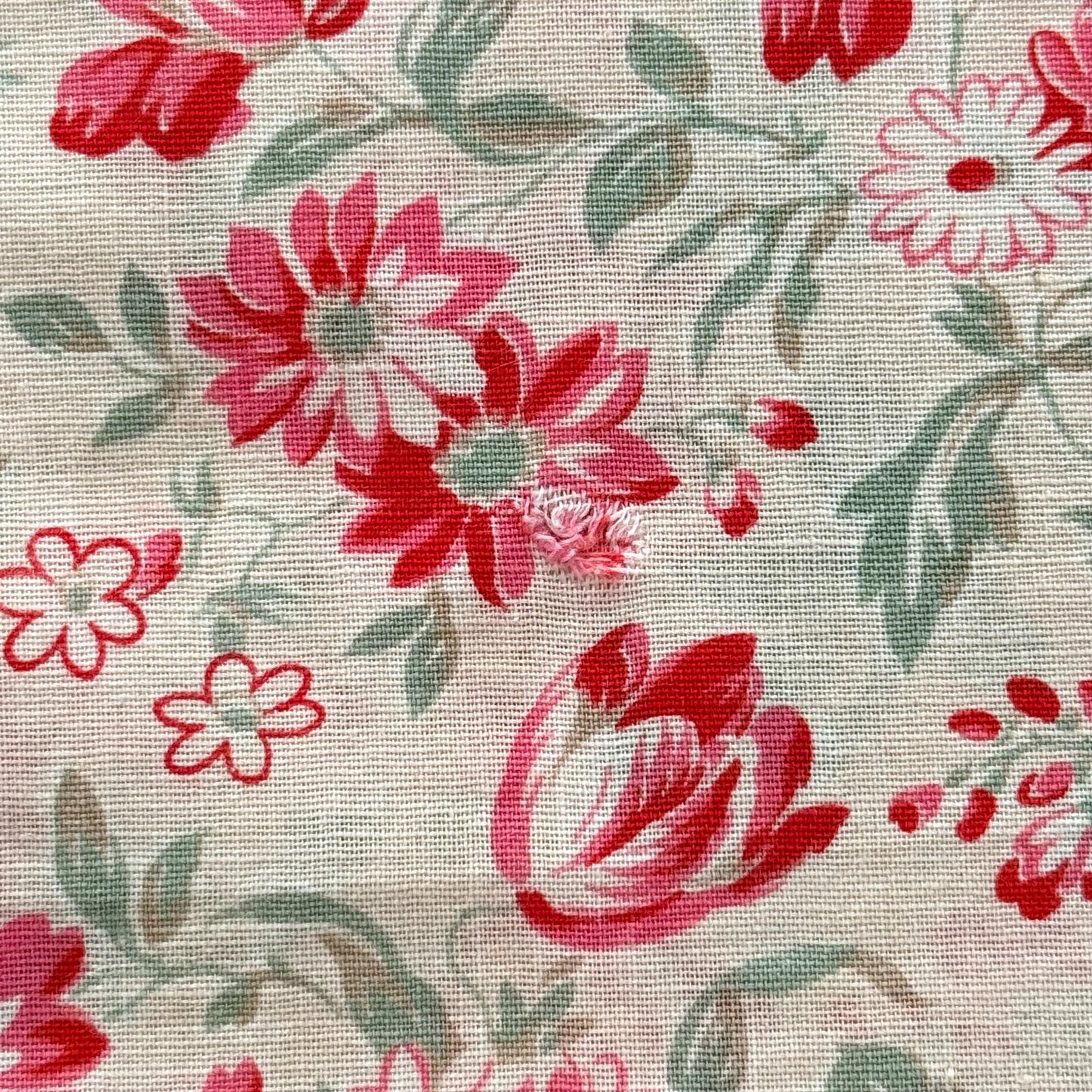 French Antique Floral Lawn Morceau