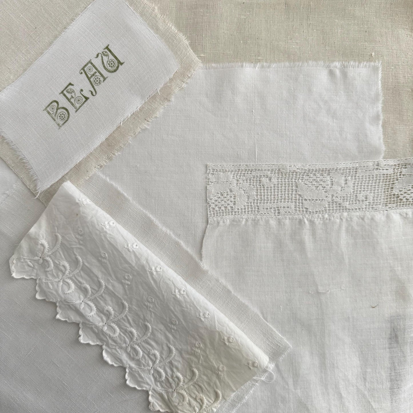 Bundle French Antique Linen for Craft Projects, Linen Fabric, French Linen