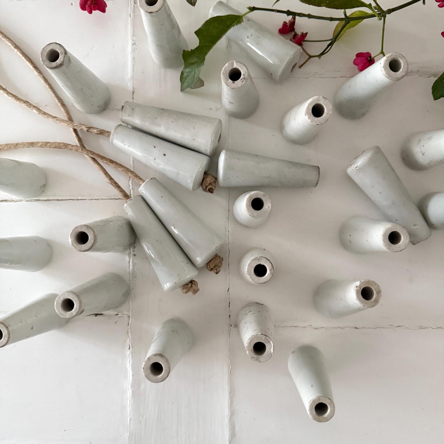 French Antique Porcelain Light pull, Blind Pull, Toggle