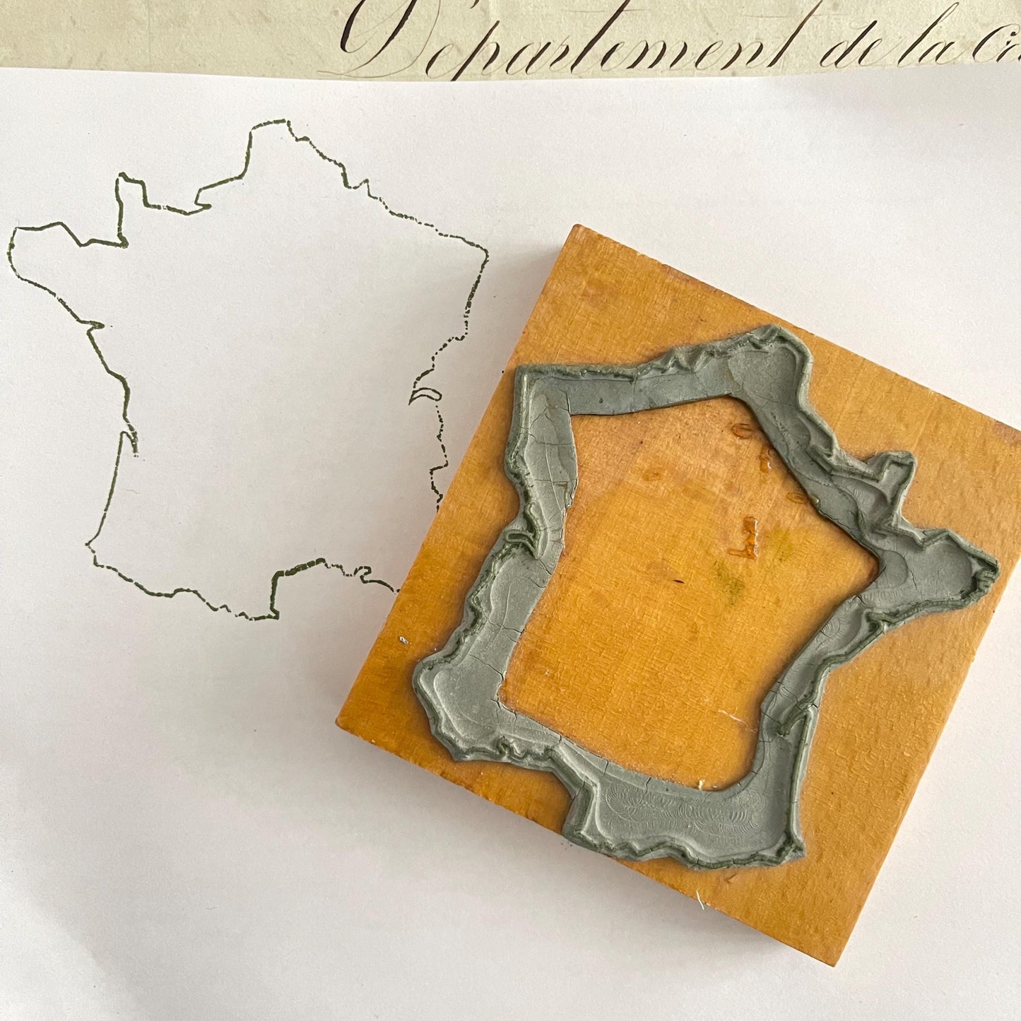 XL French Vintage 'France' School Stamp
