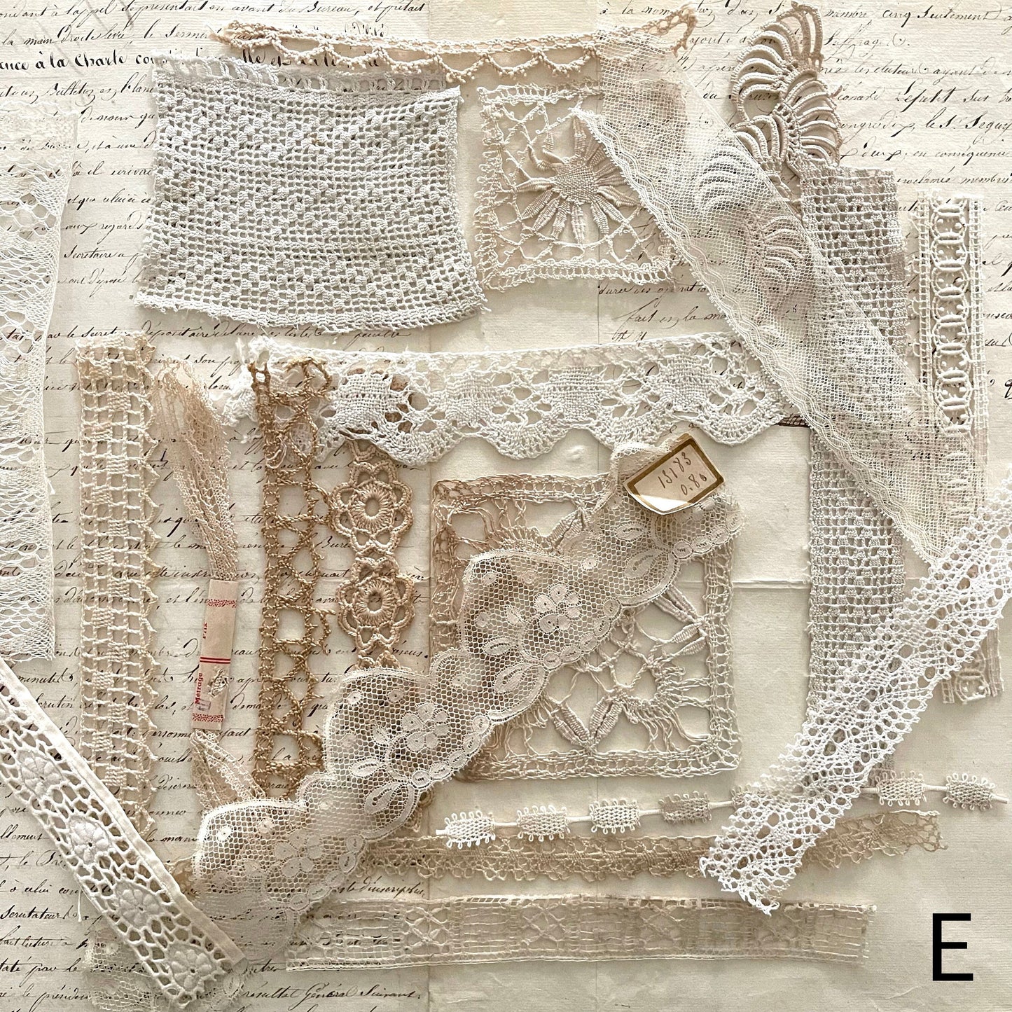 19th C French Antique Lace Samples