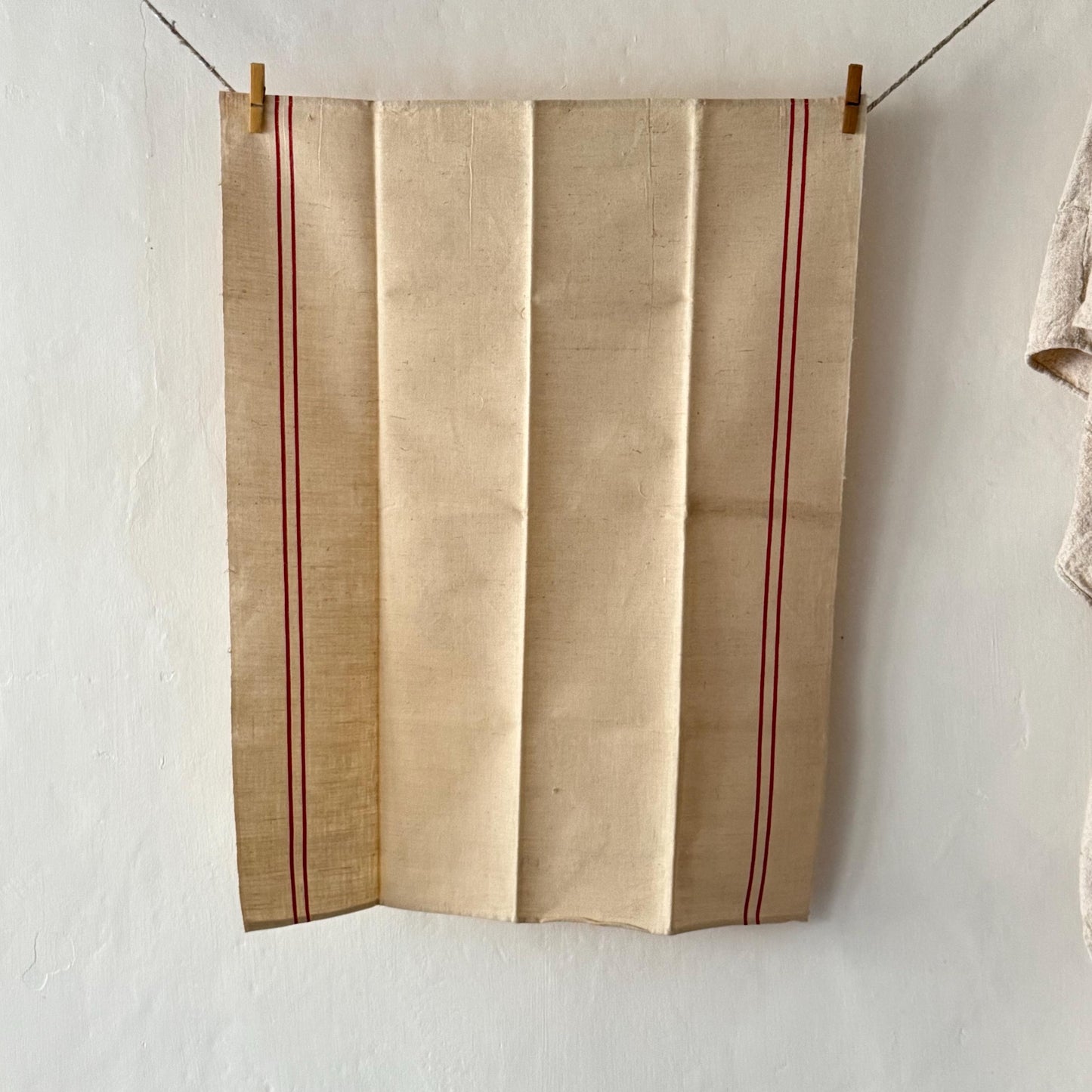 Set of 6 French Antique Linen Torchons, Dishcloths, Tea Towels
