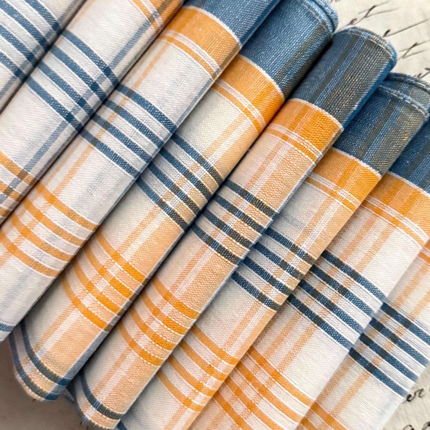 8 French Vintage CHOLET Handkerchiefs