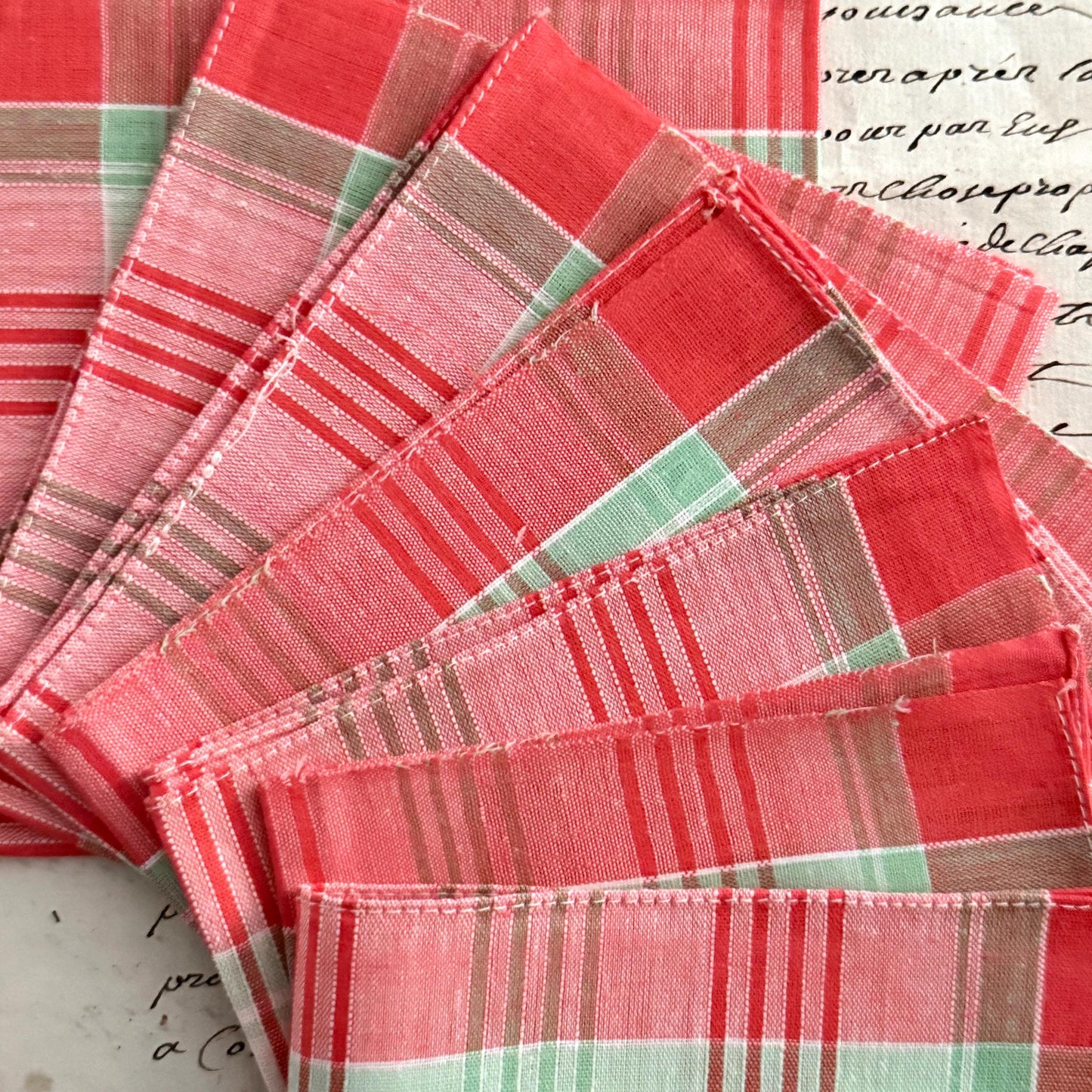 8 French Vintage CHOLET Handkerchiefs