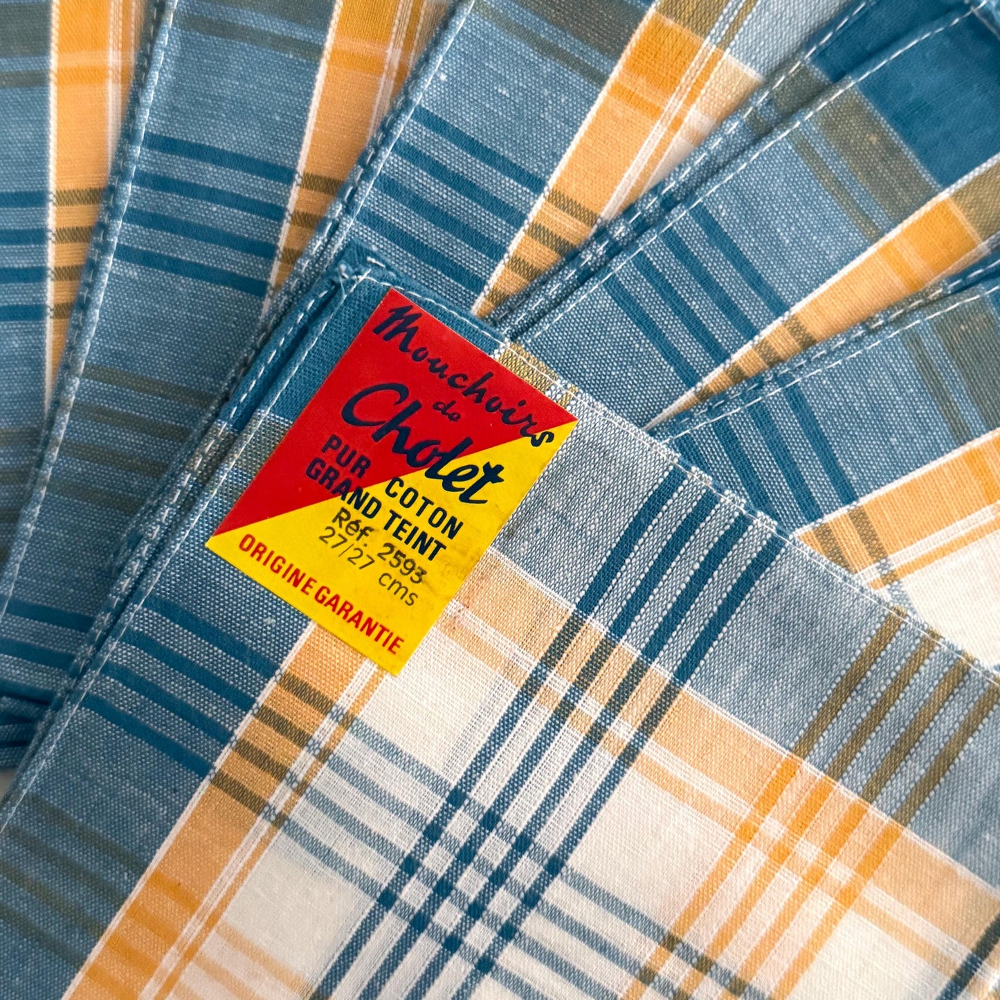 8 French Vintage CHOLET Handkerchiefs