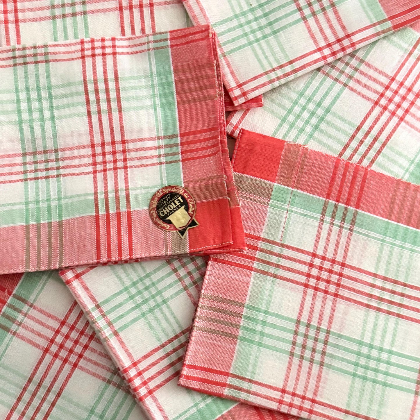 8 French Vintage CHOLET Handkerchiefs