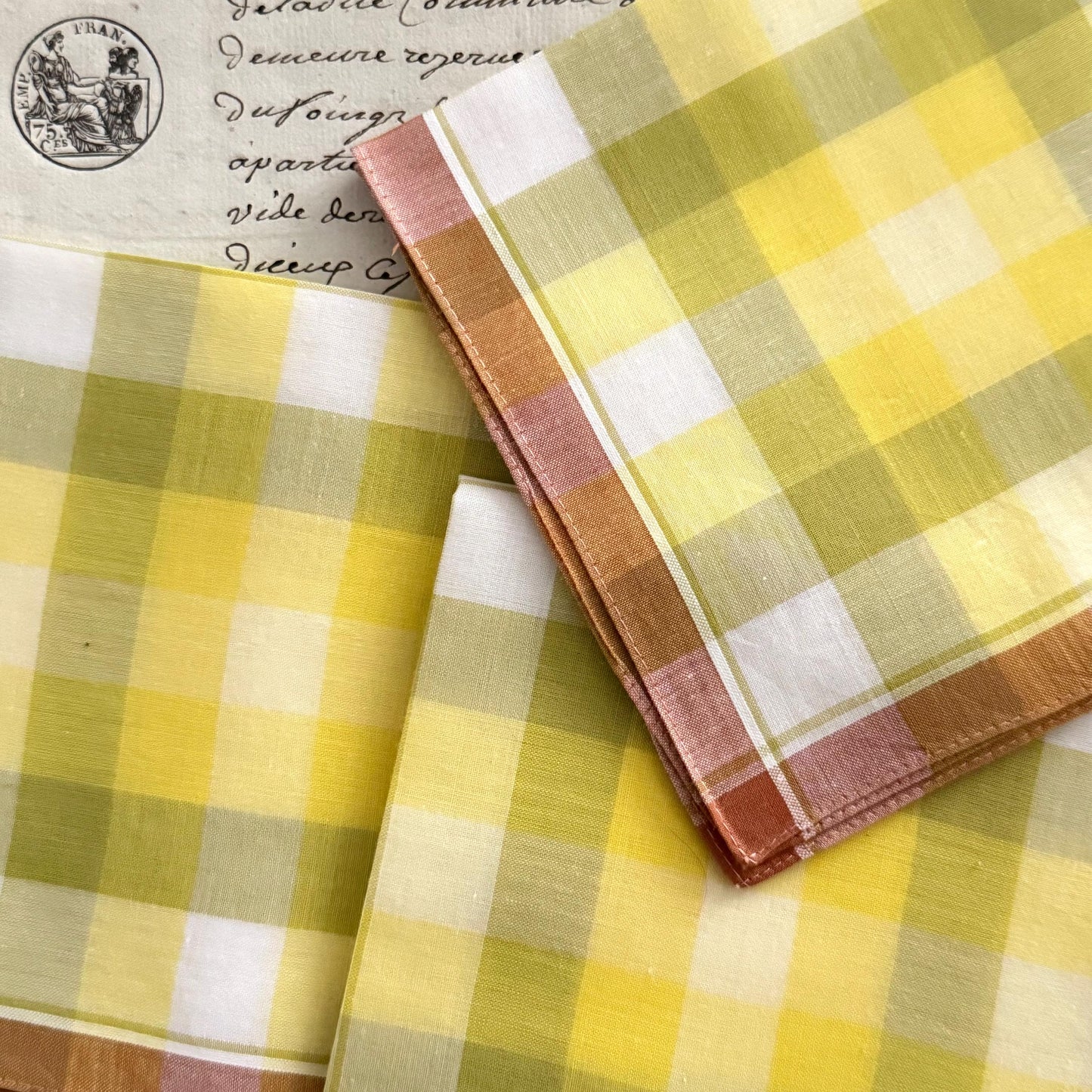3 French Vintage CHOLET Handkerchiefs