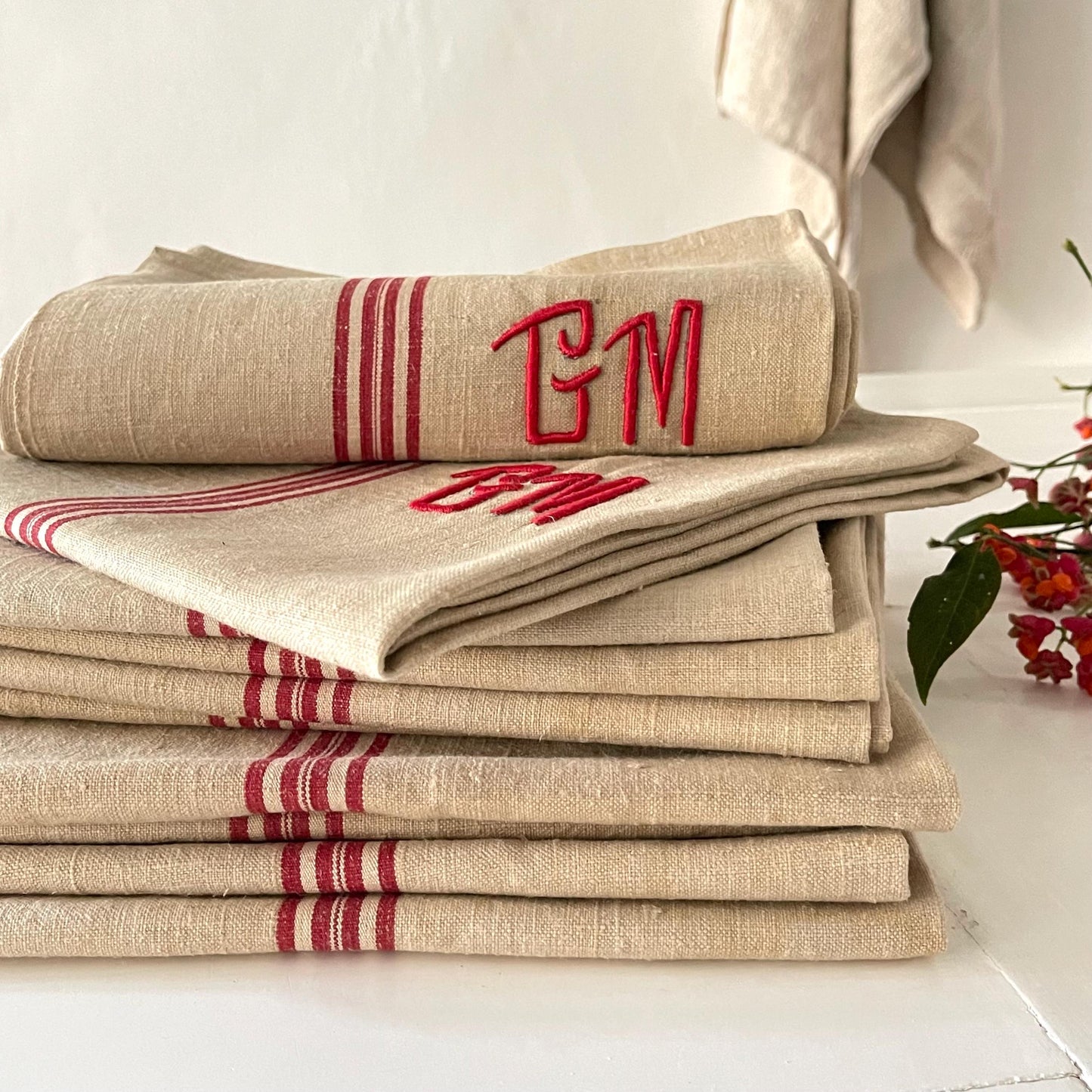 Huge! French Antique Pure Linen Torchon, Dishcloth, Tea Towel