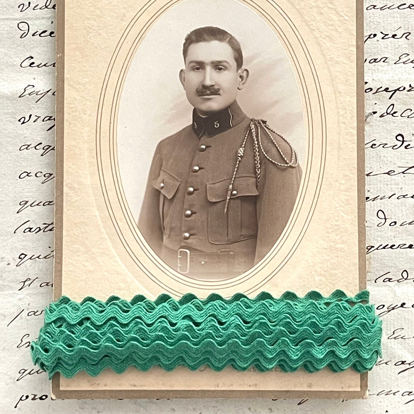 French Vintage New Old Stock Ric Rac & Antique Photo