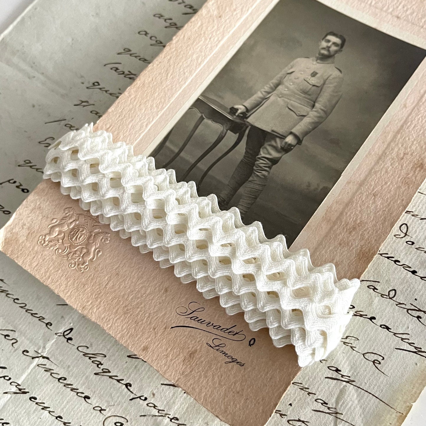 French Vintage New Old Stock Ric Rac & Antique Photo