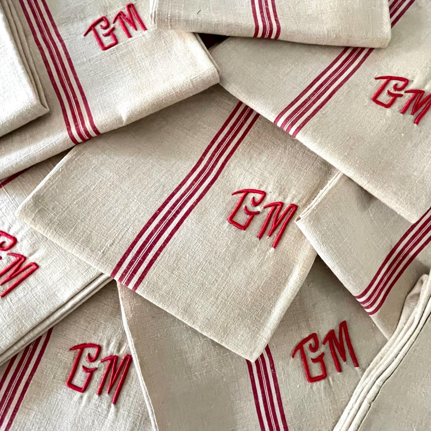 Huge! French Antique Pure Linen Torchon, Dishcloth, Tea Towel