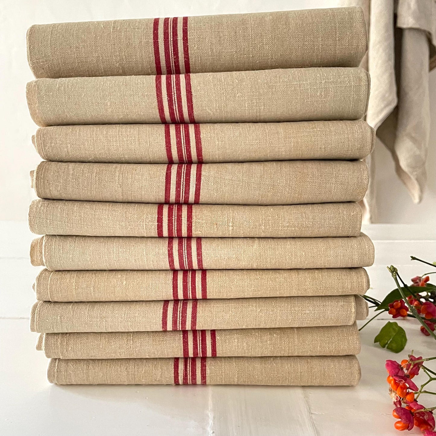 Huge! French Antique Pure Linen Torchon, Dishcloth, Tea Towel