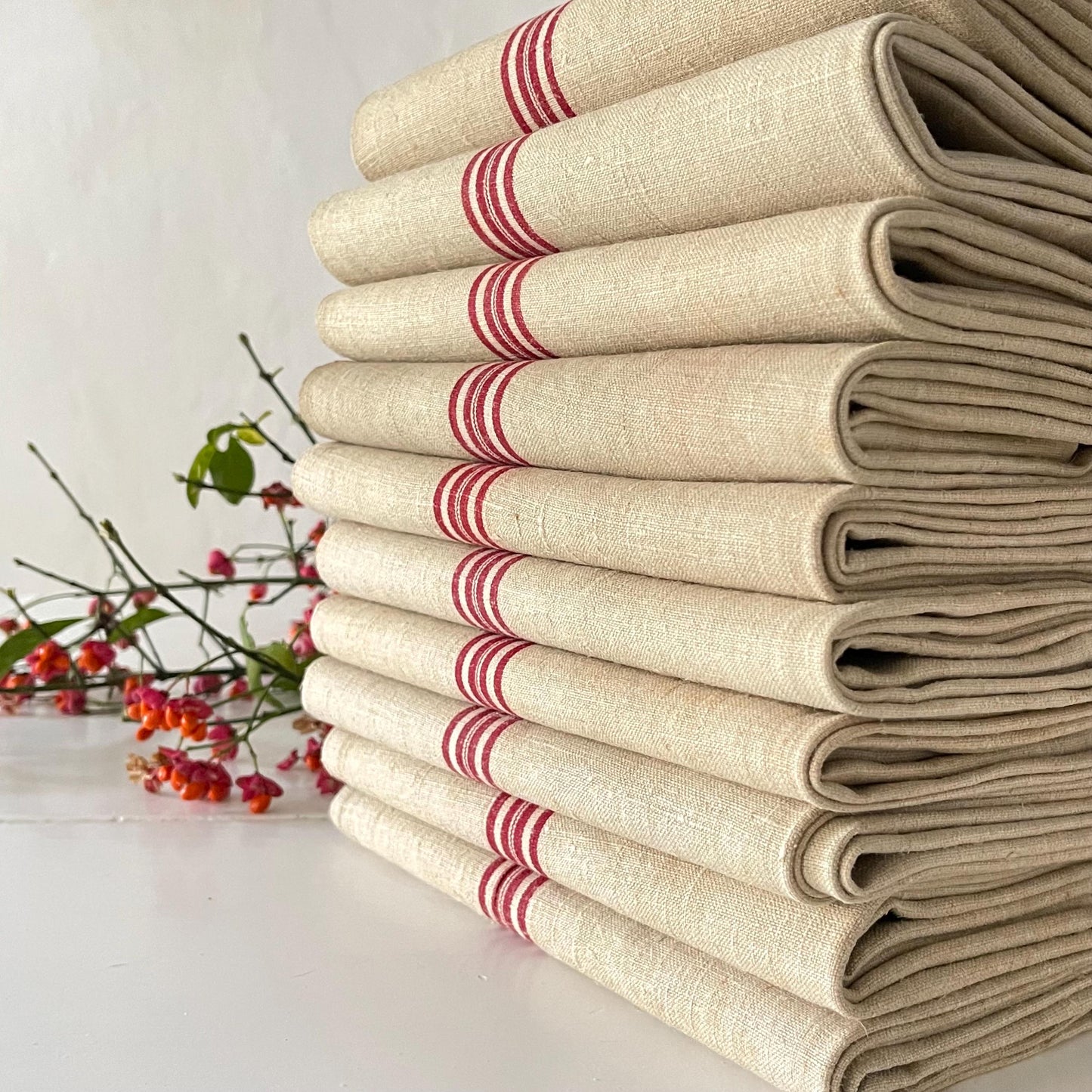 Huge! French Antique Pure Linen Torchon, Dishcloth, Tea Towel
