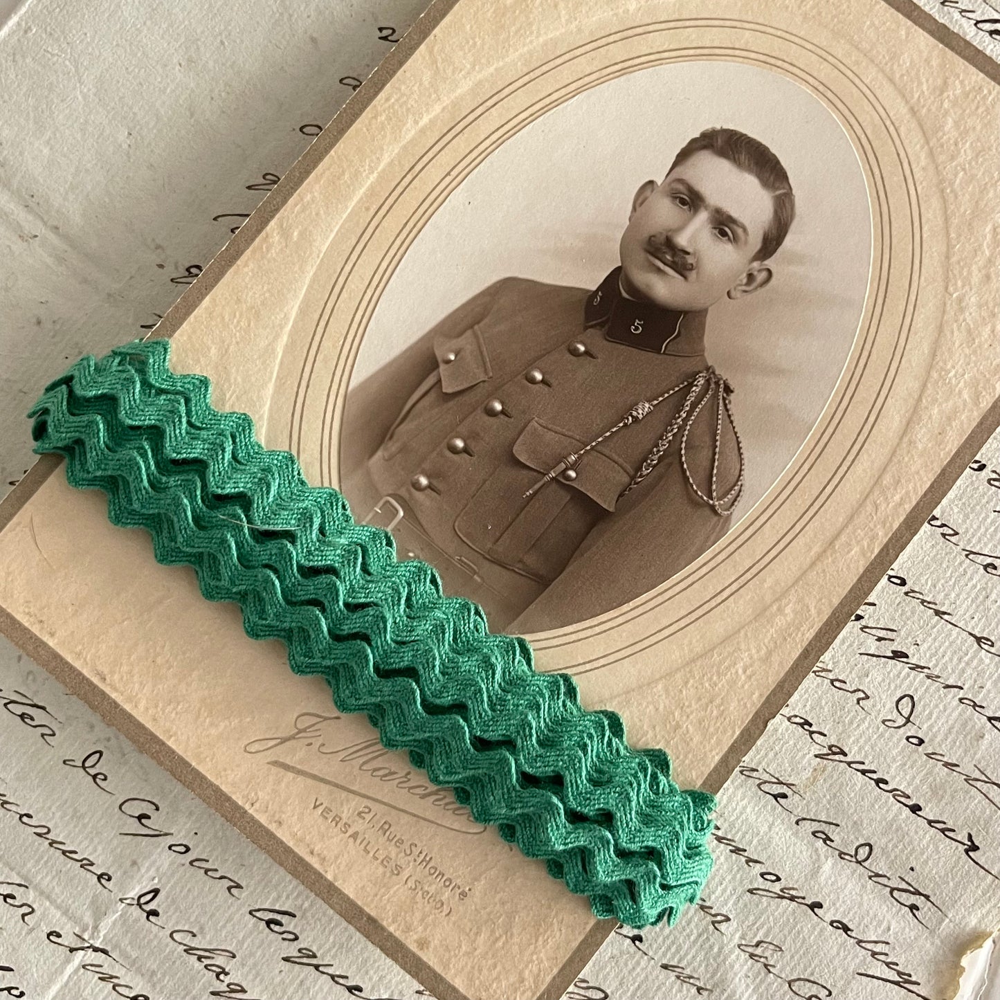 French Vintage New Old Stock Ric Rac & Antique Photo