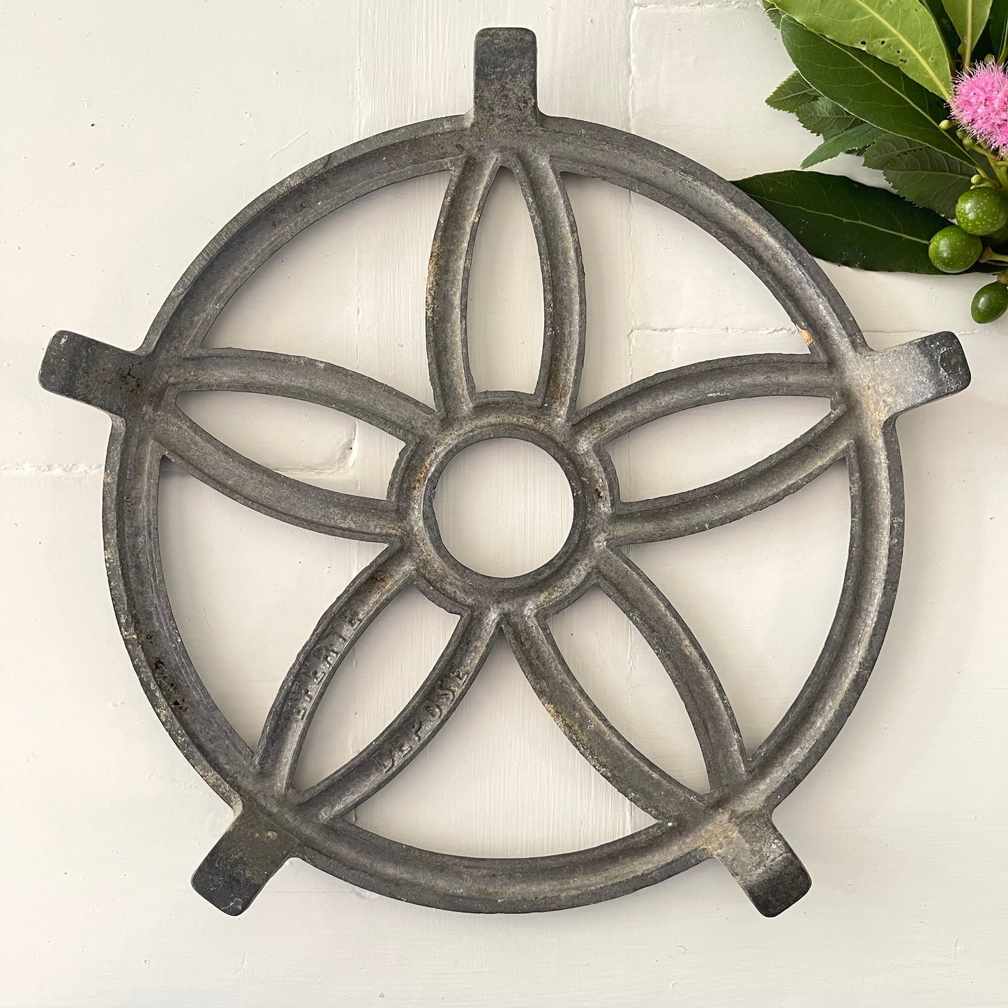 French Vintage 'Flower' Trivet, Pot Stand