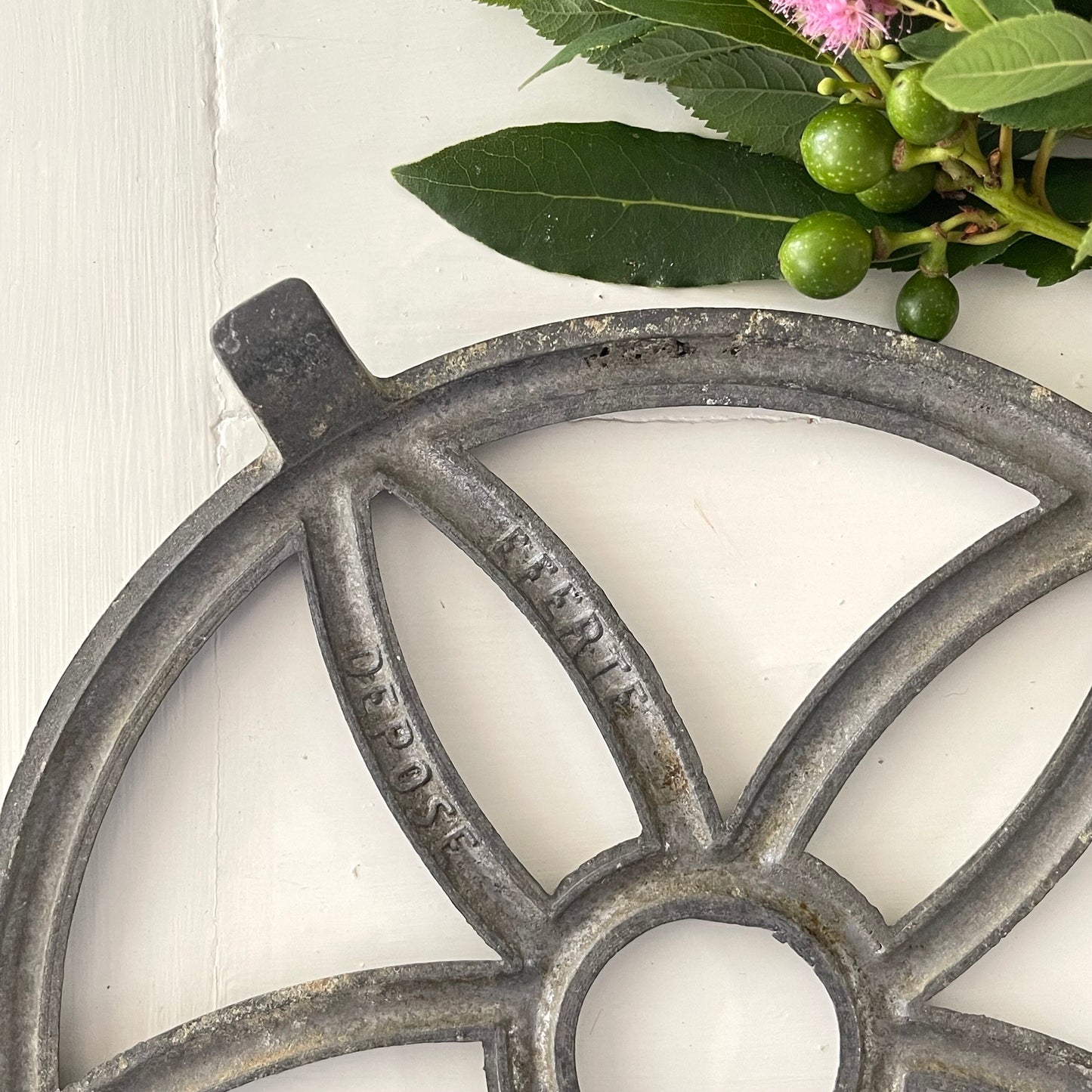 French Vintage 'Flower' Trivet, Pot Stand