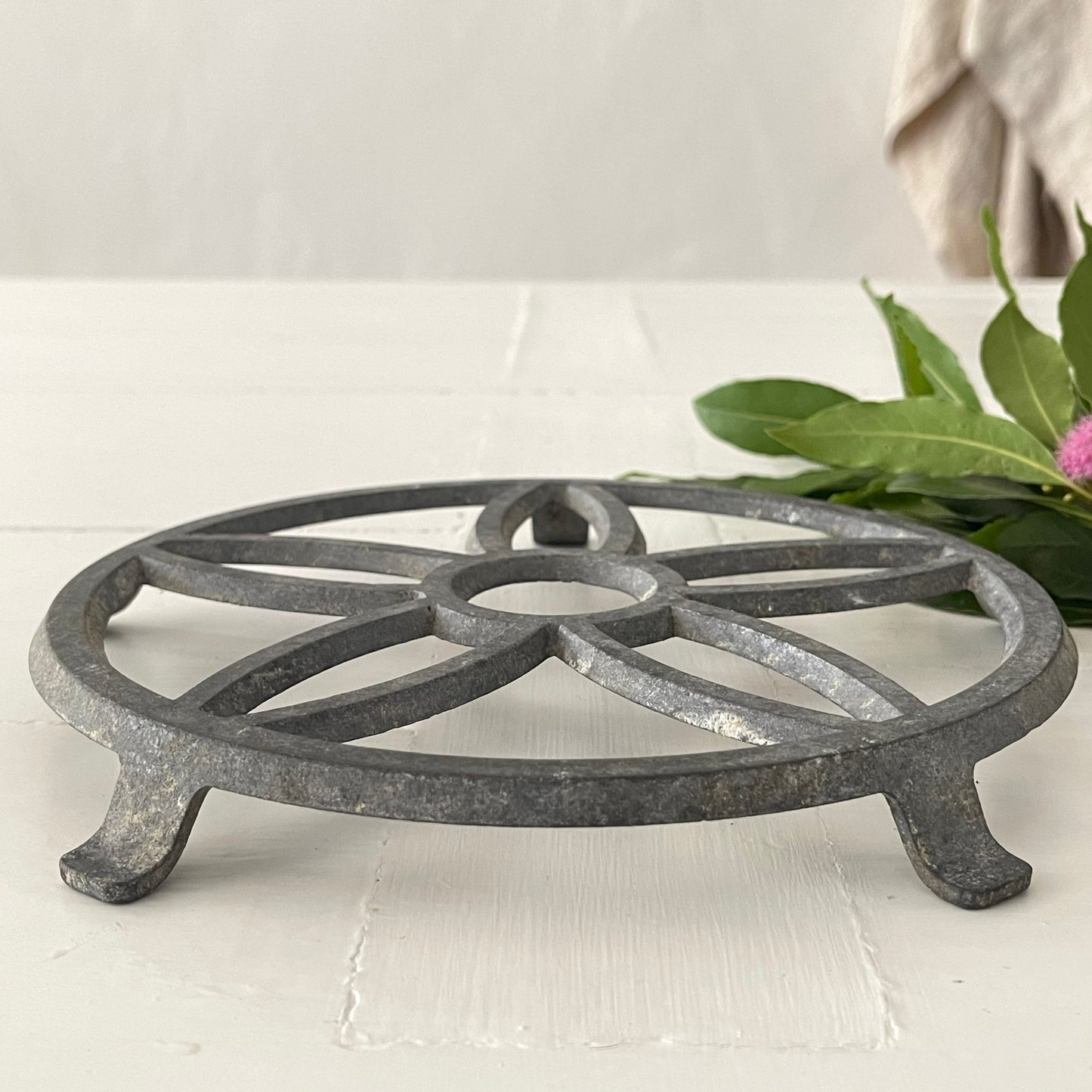 French Vintage 'Flower' Trivet, Pot Stand