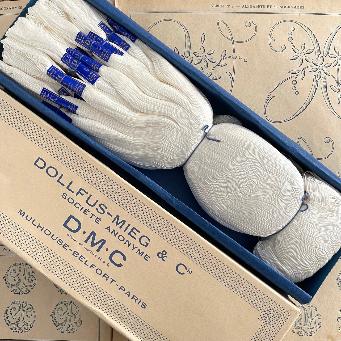 French Antique DMC Embroidery Skeins, Coton à Broder, No 18