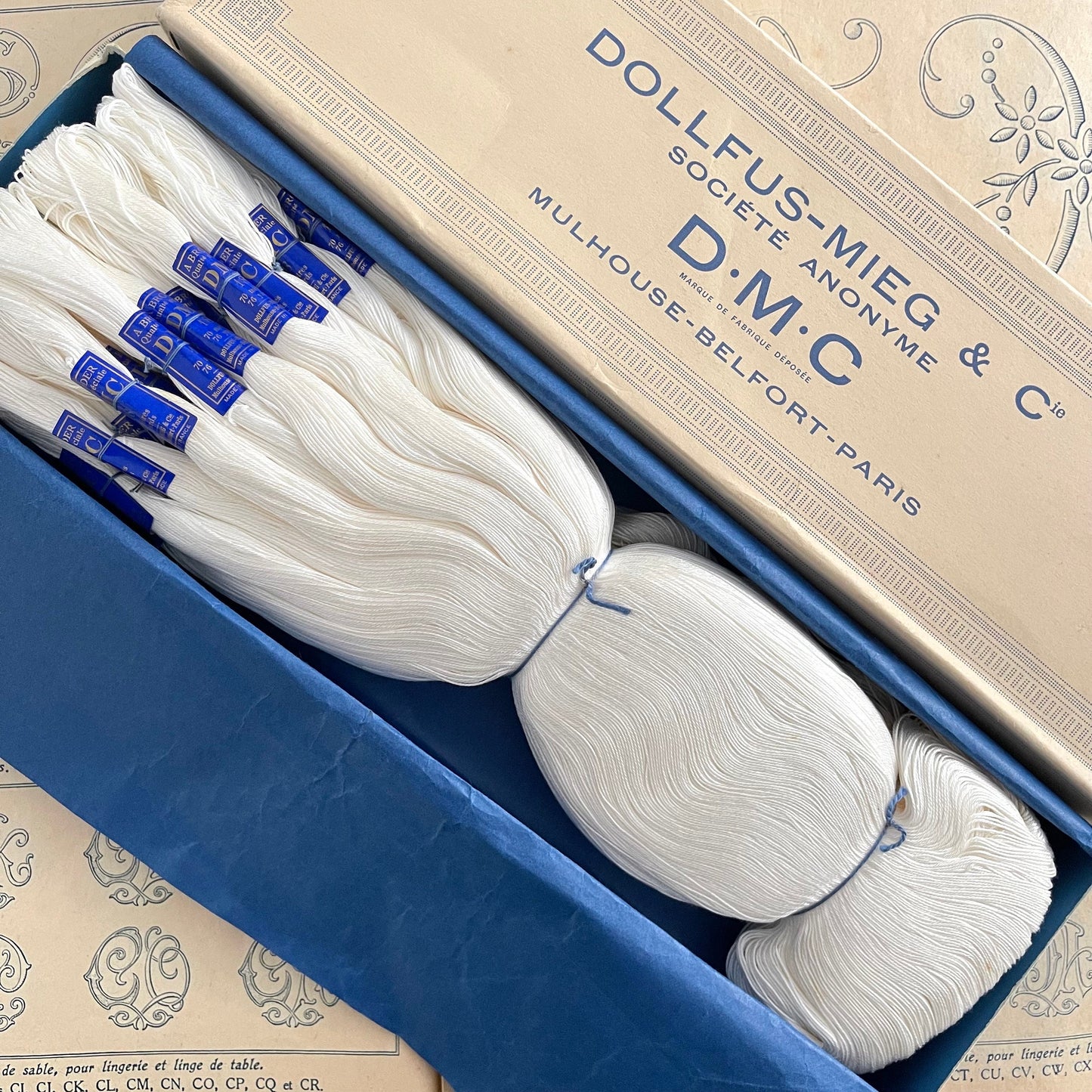 French Antique DMC Embroidery Skeins, Coton à Broder, No 18