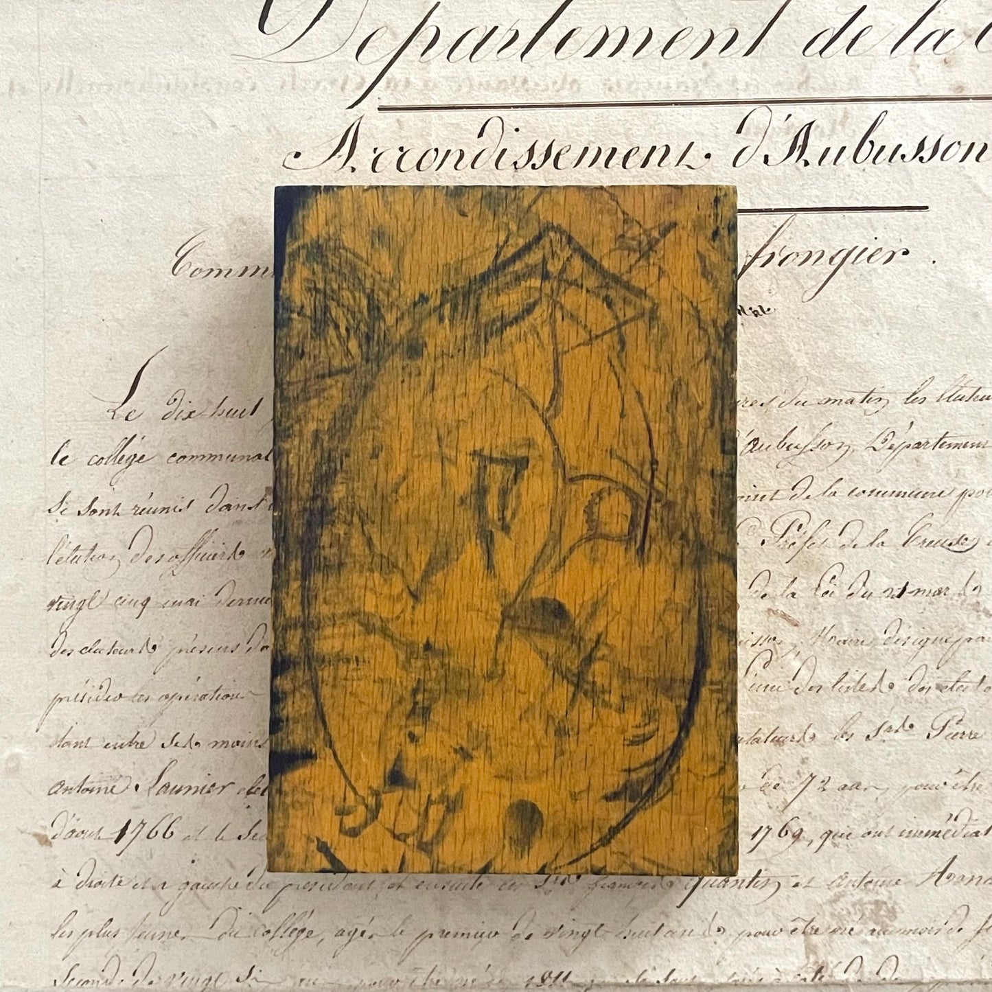 XL French Vintage School Stamp - Bell