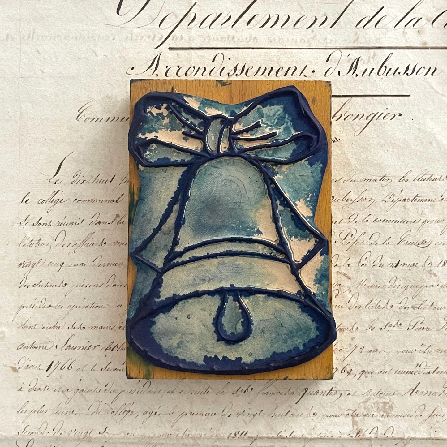 XL French Vintage School Stamp - Bell