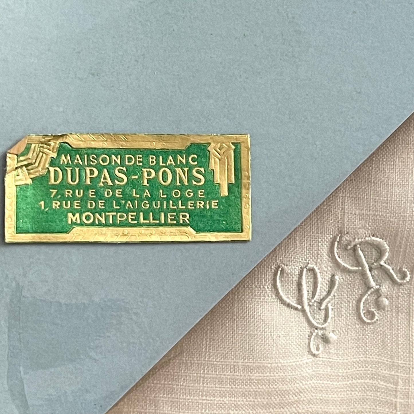 Box 6 French Antique 'FranceFin' Pure Linen Fil Handkerchiefs 'GR' Monogram
