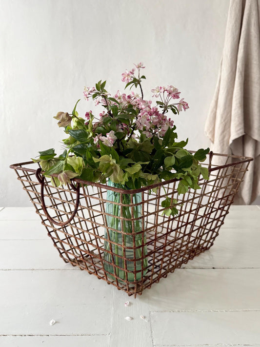 French Vintage Oyster Basket, Log Basket from ÎIe d'Oleron