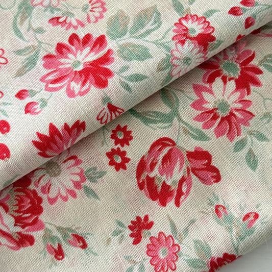 French Antique Floral Lawn Morceau