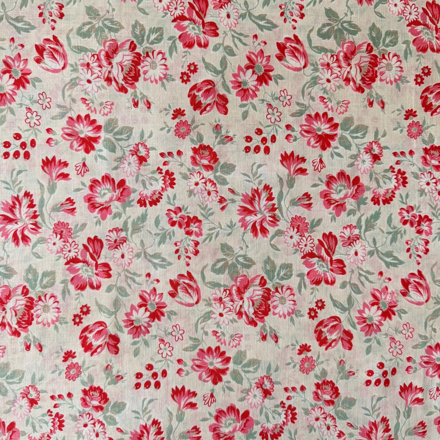 French Antique Floral Lawn Morceau