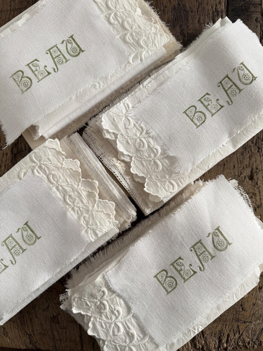 Bundle French Antique Linen for Craft Projects, Linen Fabric, French Linen
