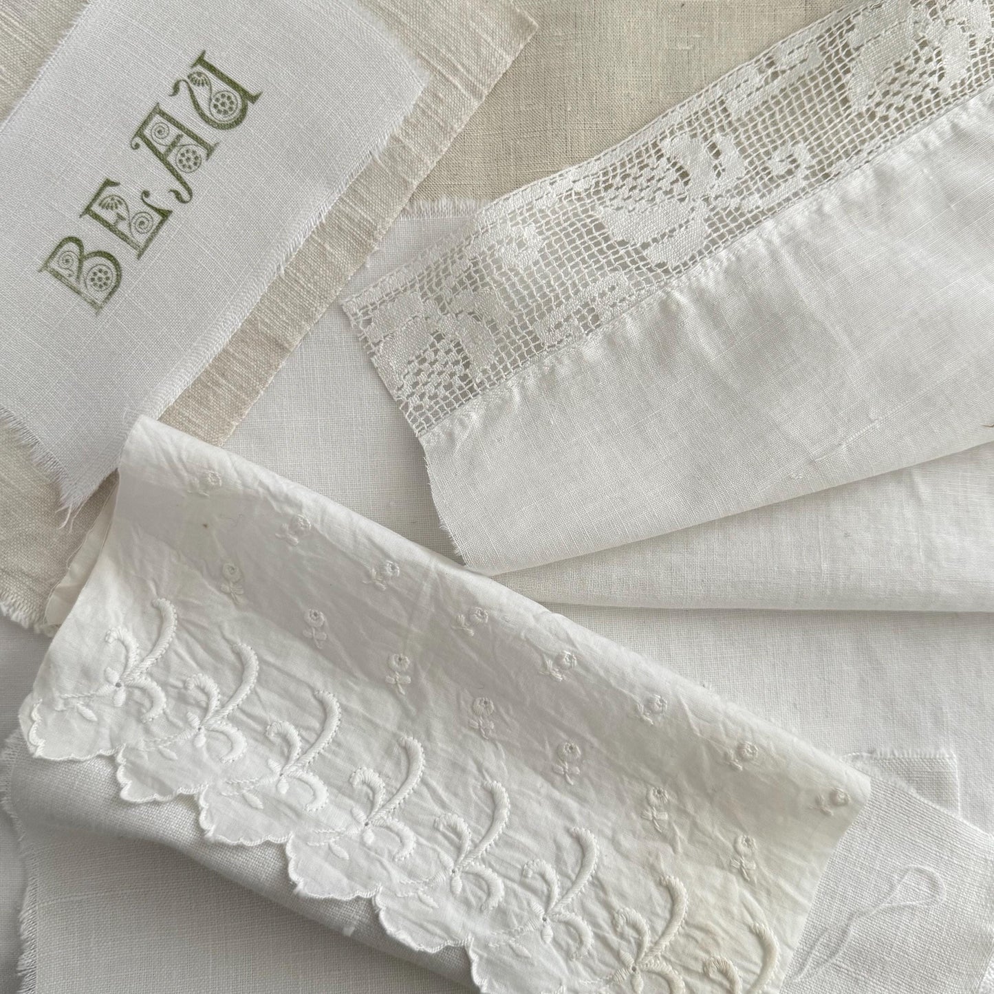 Bundle French Antique Linen for Craft Projects, Linen Fabric, French Linen