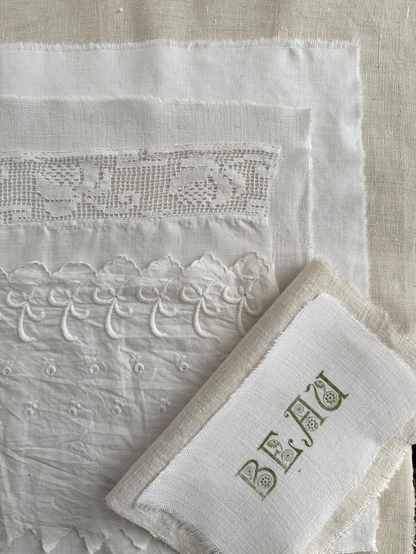 Bundle French Antique Linen for Craft Projects, Linen Fabric, French Linen