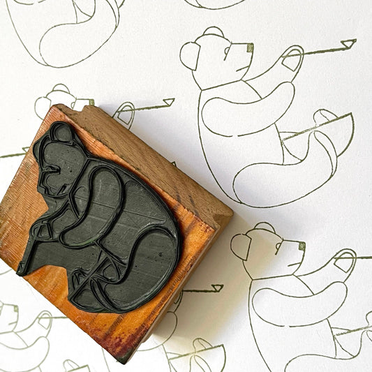 French Vintage School Stamp - Pooh Bear