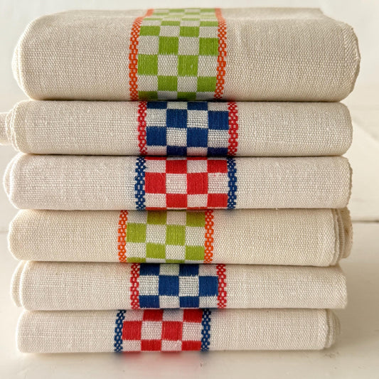 3 French Vintage Linen Torchons, Tea Towels, Dish Cloths