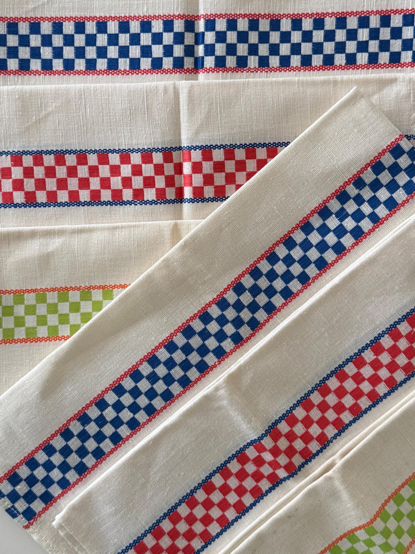 3 French Vintage Linen Torchons, Tea Towels, Dish Cloths