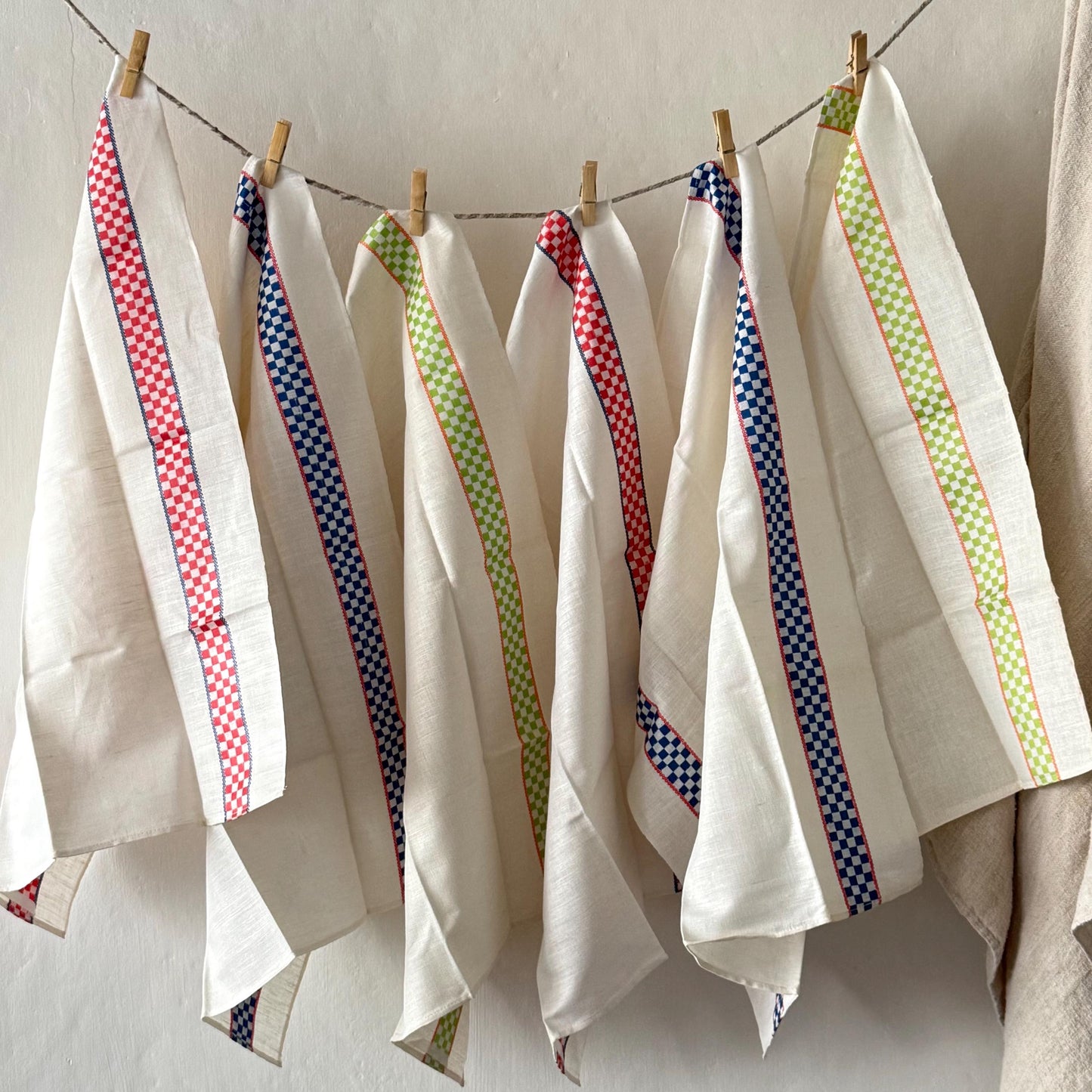 3 French Vintage Linen Torchons, Tea Towels, Dish Cloths