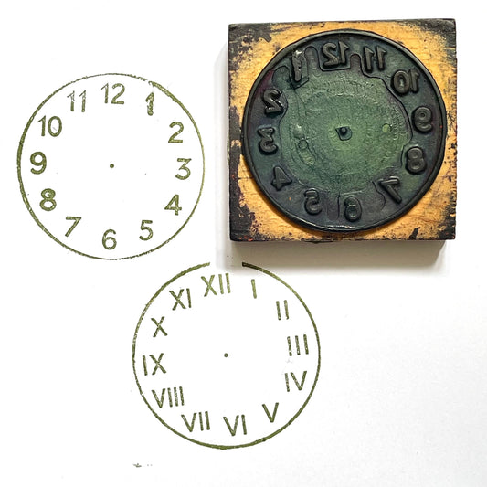 2 in 1 French Vintage School Stamp - Clock, Tell the Time