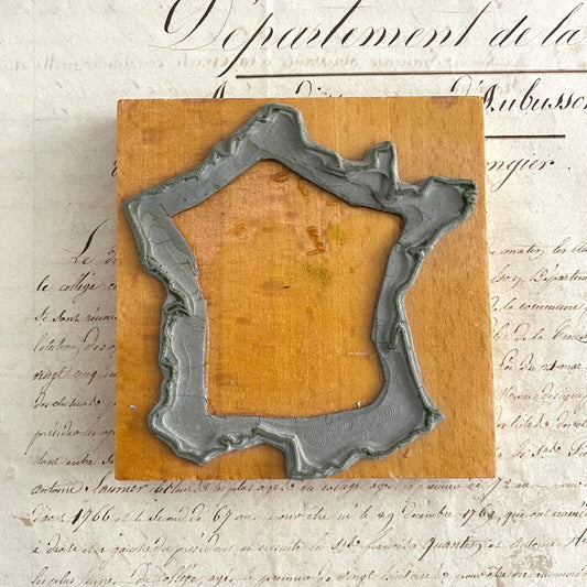 XL French Vintage 'France' School Stamp