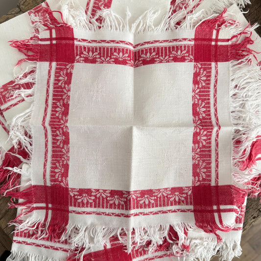 12 French Antique Tea Napkins, Breakfast Napkins