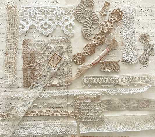 19th C  French Antique Lace Samples