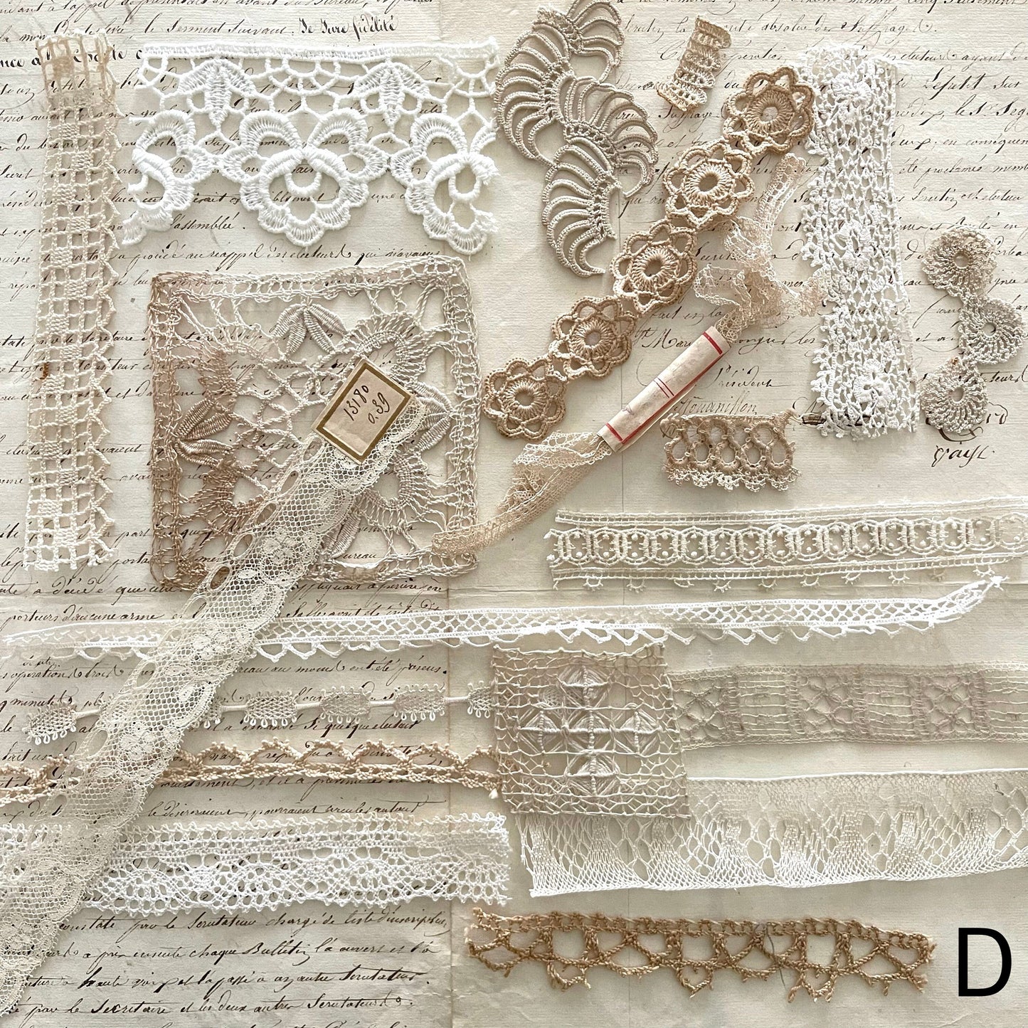 19th C  French Antique Lace Samples