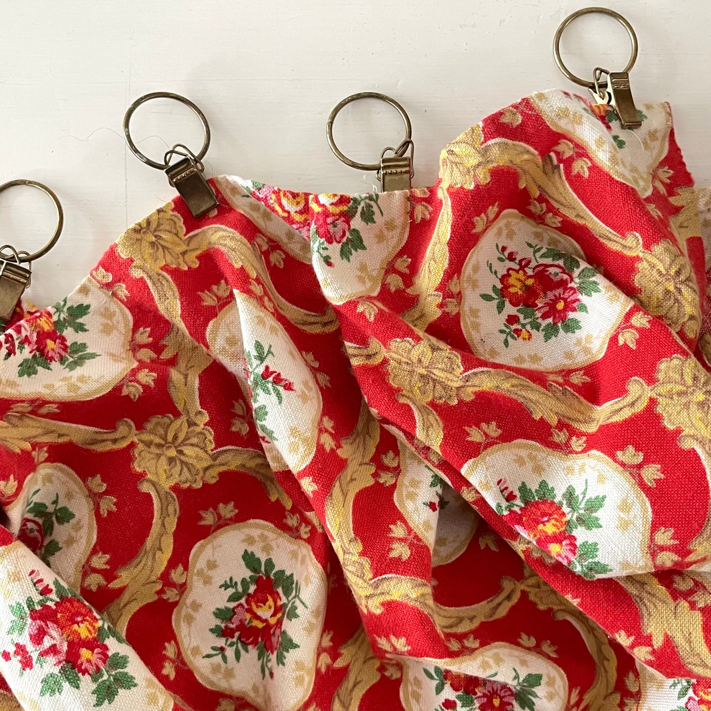 French Vintage Provençal Curtain with Curtain Rings