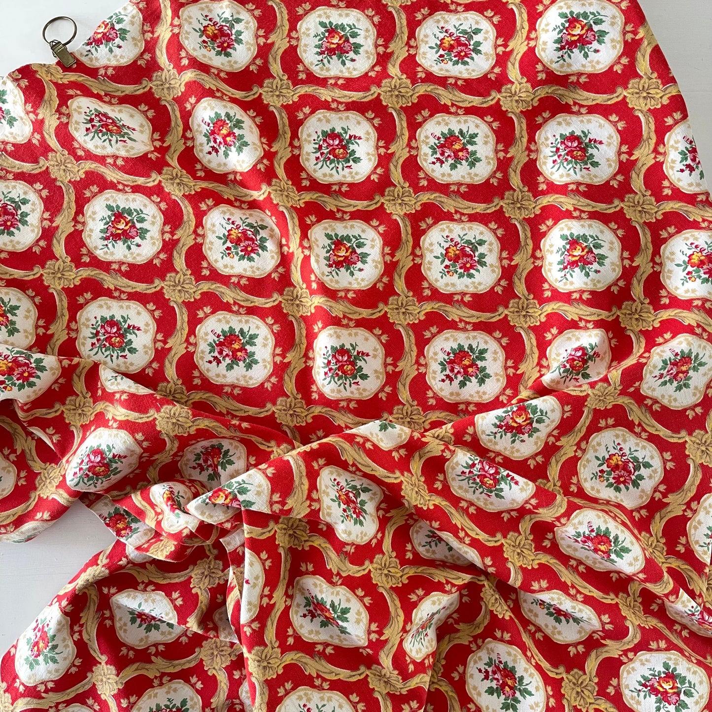 French Vintage Provençal Curtain with Curtain Rings