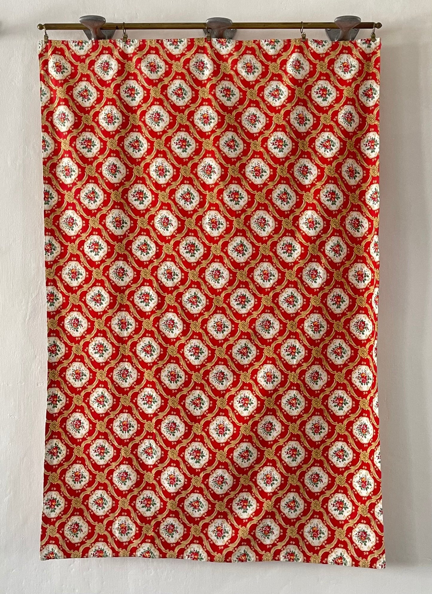 French Vintage Provençal Curtain with Curtain Rings