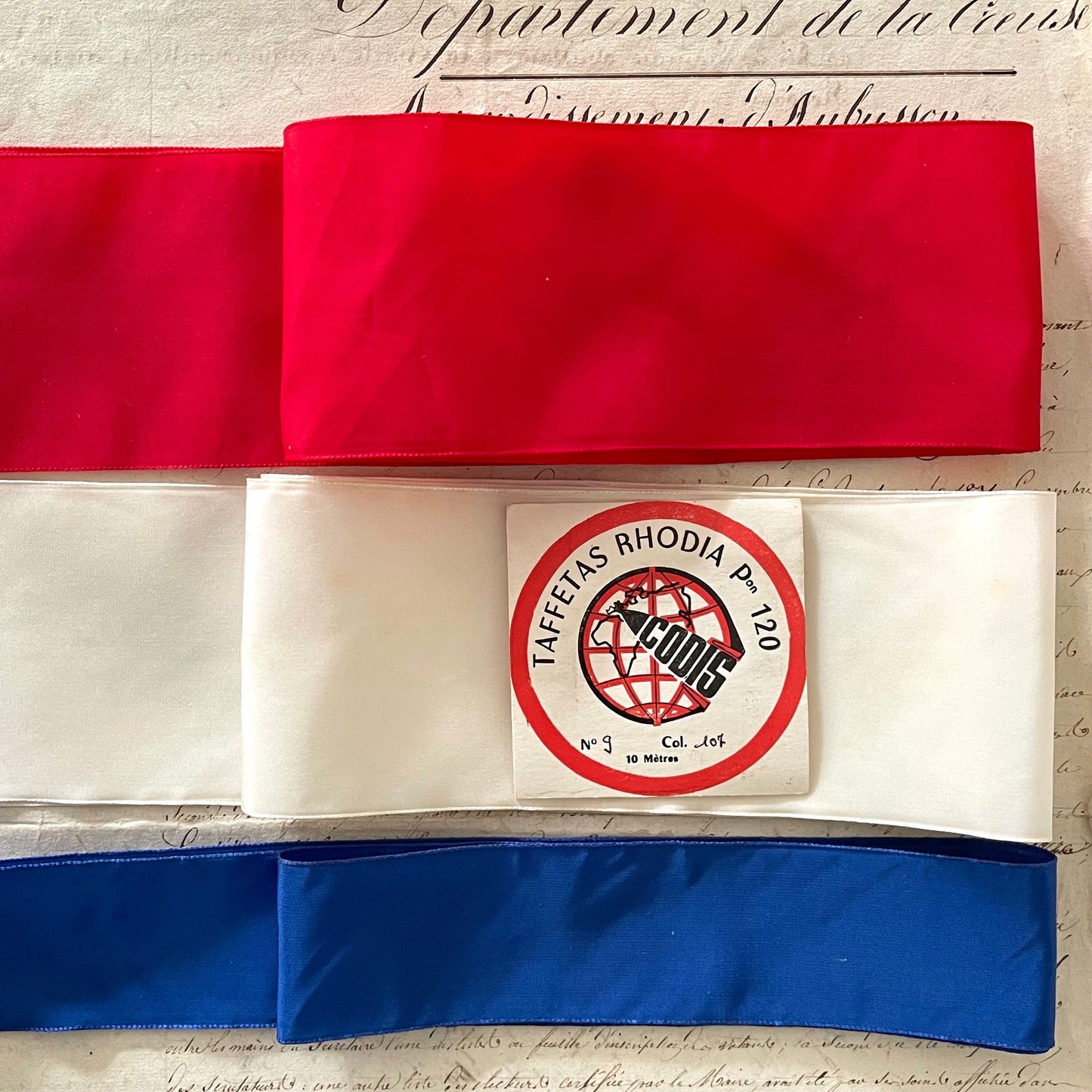 7 Meter Trio French Vintage Tricolour Ribbon - Bastille Day