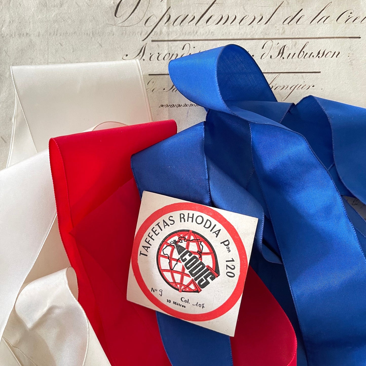 7 Meter Trio French Vintage Tricolour Ribbon - Bastille Day