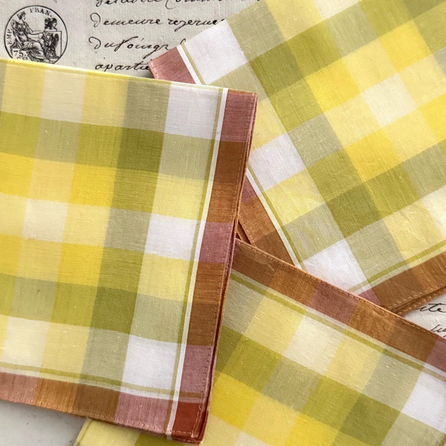 3 French Vintage CHOLET Handkerchiefs