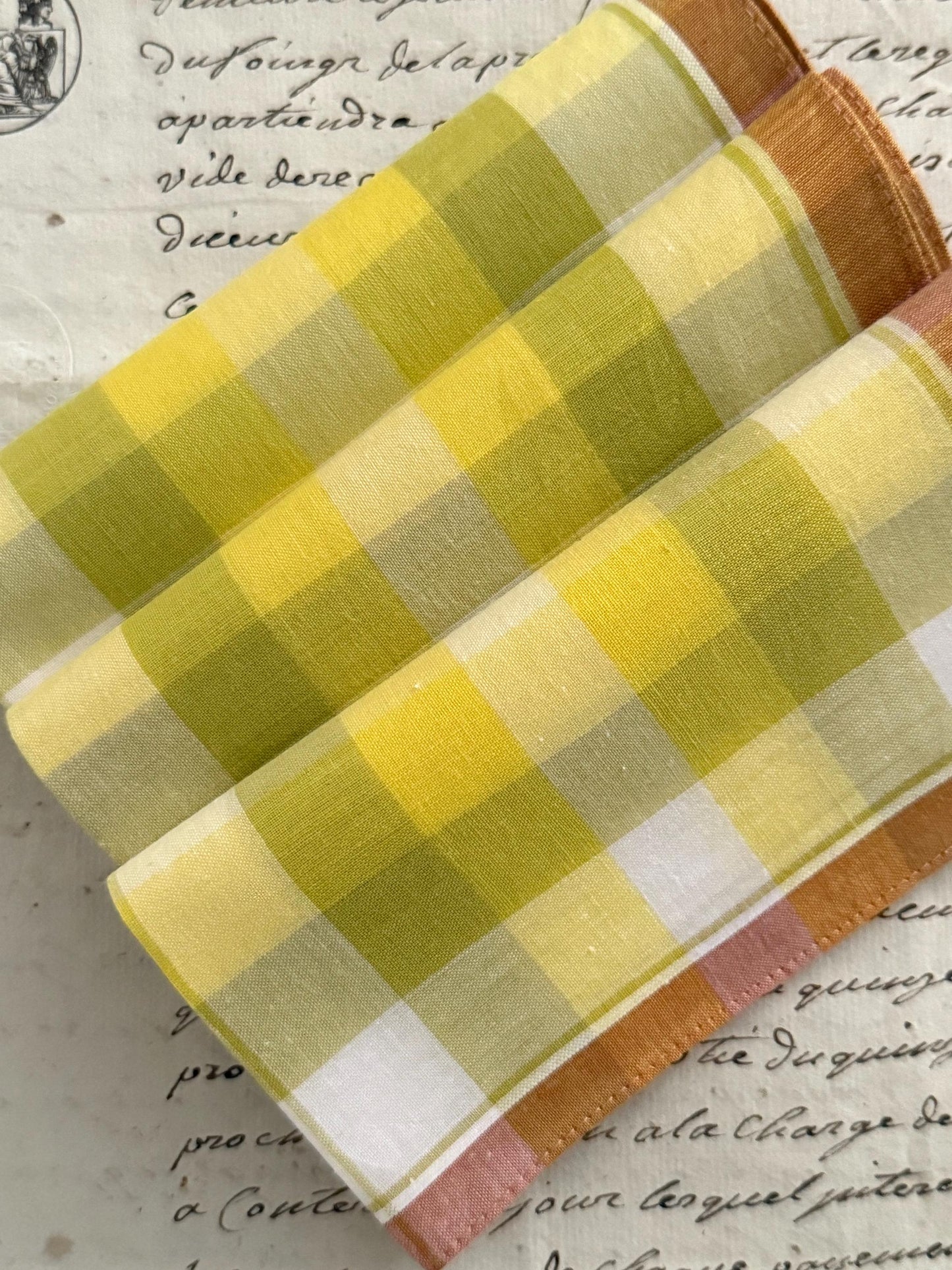 3 French Vintage CHOLET Handkerchiefs
