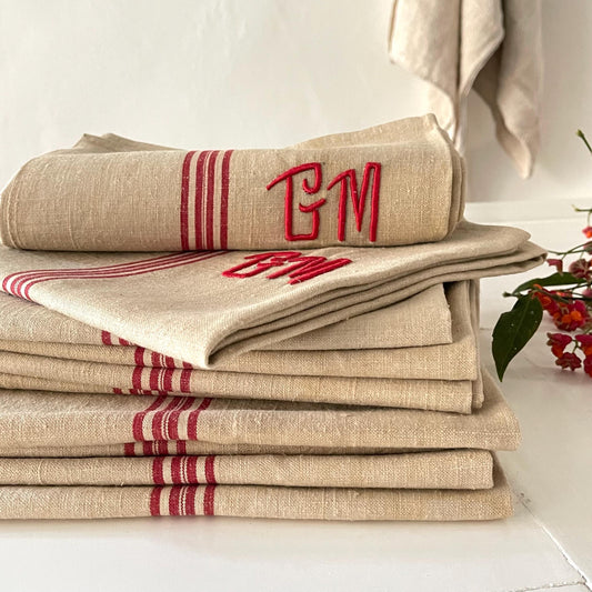 Huge! French Antique Pure Linen Torchon, Dishcloth, Tea Towel